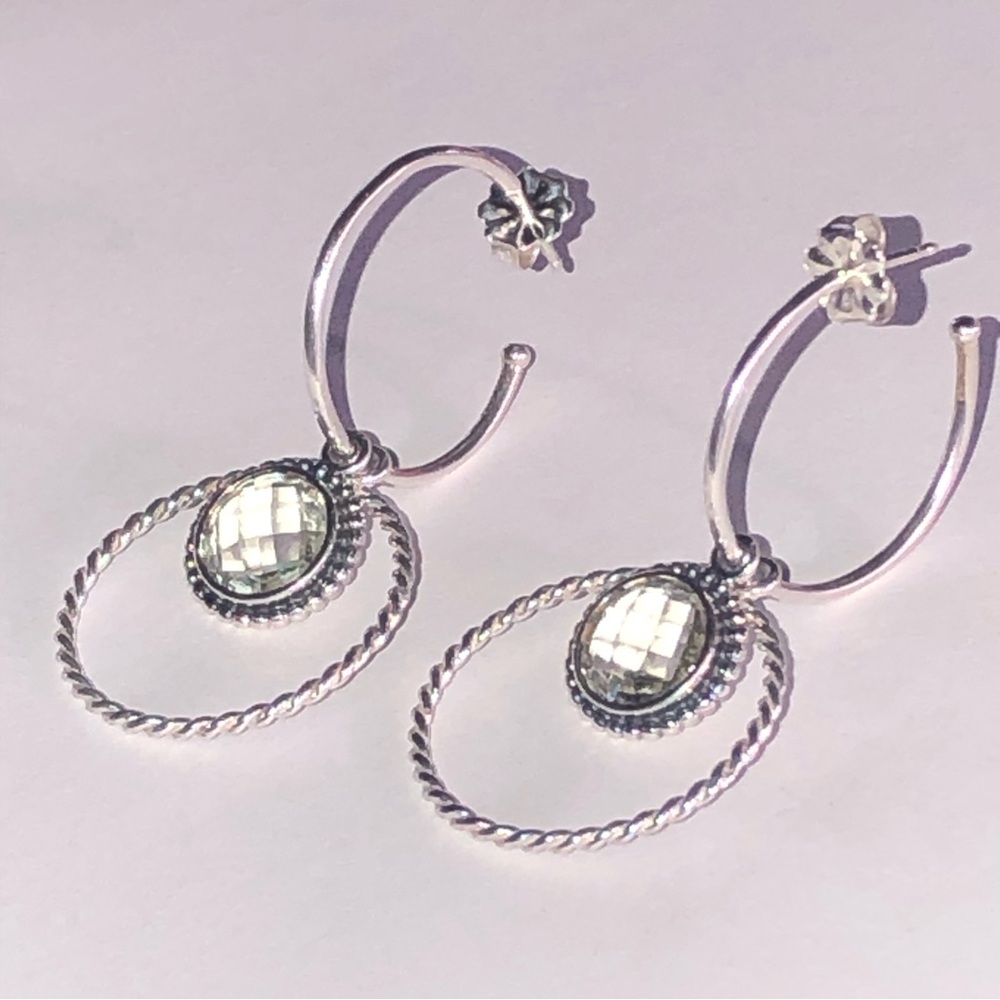 Retired Pandora Autumn Skies Compose Earring Set 925 Ale